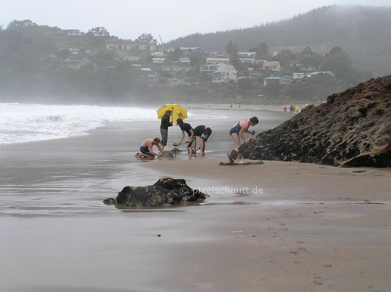 Hot Water Beach in Neuseeland