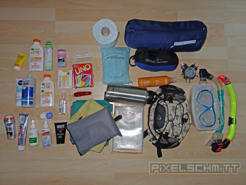 Packliste Sri Lanka: Diverses Kleinzeug war auch im Rucksack