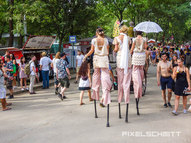 Strassenkünstler auf dem Sziget Festival