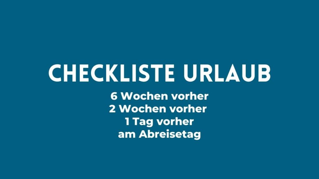 Checkliste Urlaub