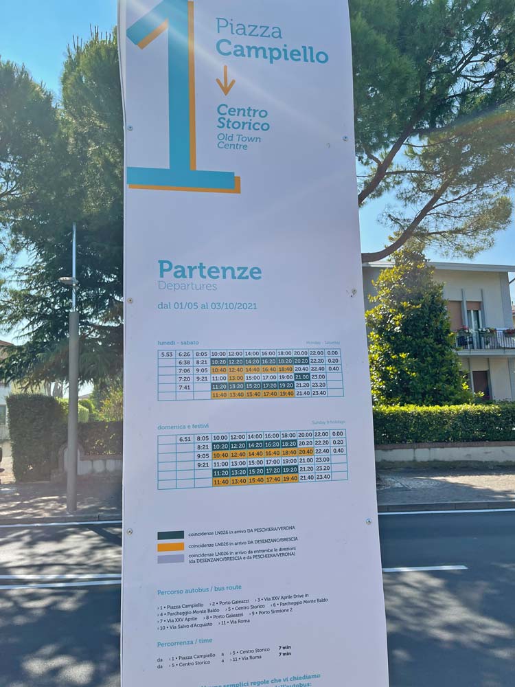 Stopp Nummer 1 entlang der Shuttle-Route ist die Haltestelle zum Umsteigen nach Sirmione